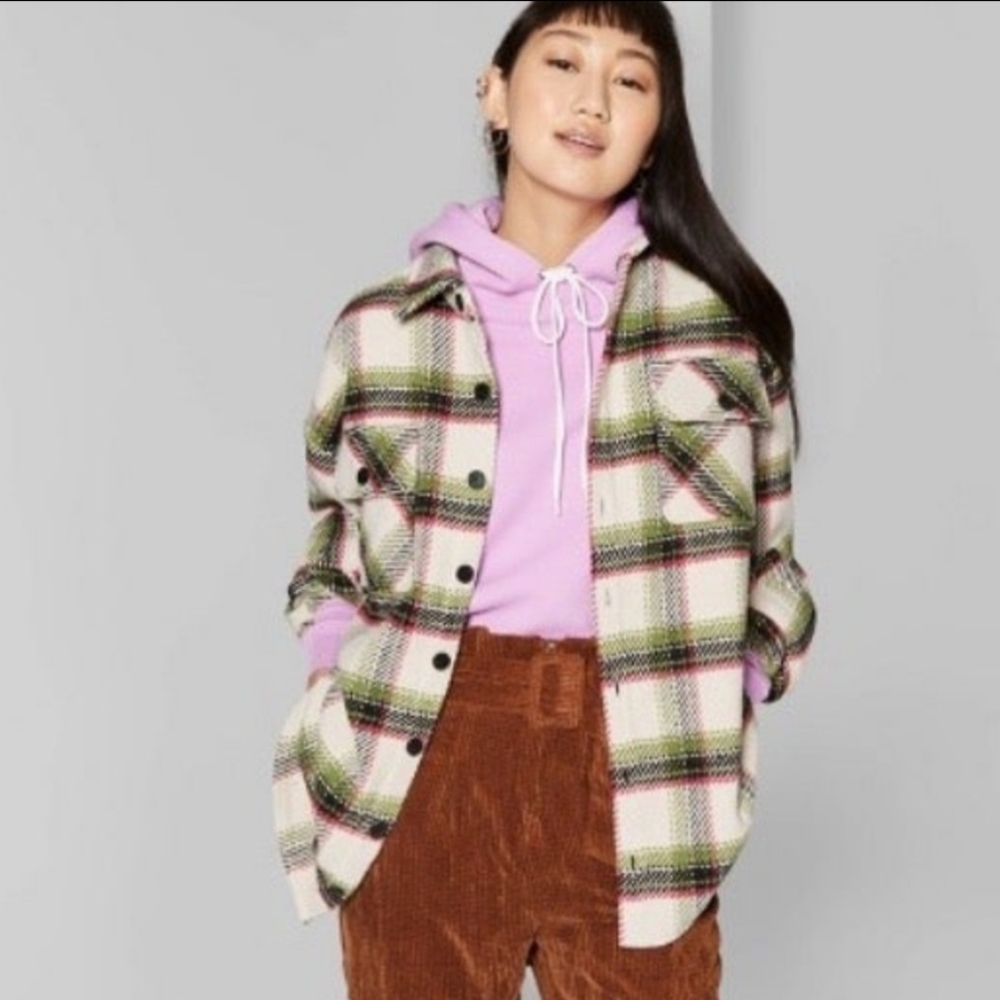 Wild Fable plaid flannel button down jacket size small
